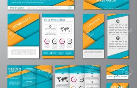 Corporate set in the style of the material design